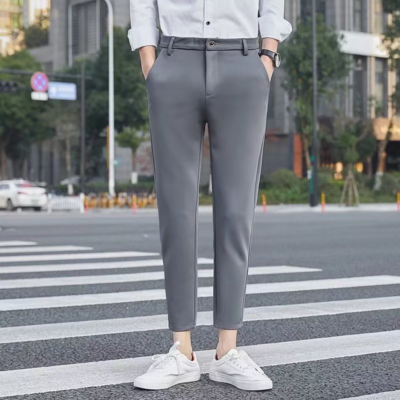 Men's Fashionable Slim-Fit Casual Drapey Cropped Trousers 0a315d22 3066 4e91 Ab5a A6b254473bf9