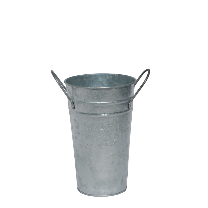 Metal Decorative Bucket Vase