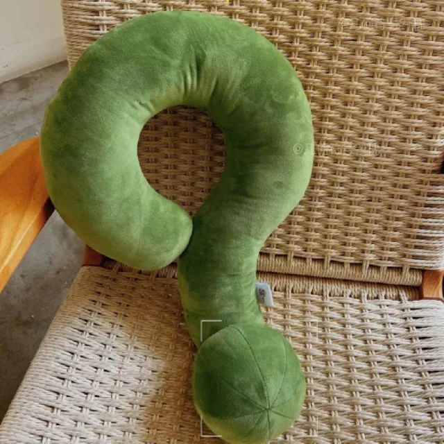 Question Mark Neck Pillow Comfortable Fabric Green - Shop at LoveMi