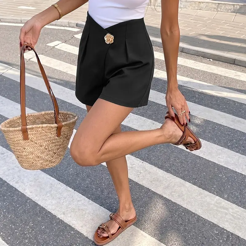 Womens Shorts Loose-fitting Casual Wide-leg Pants