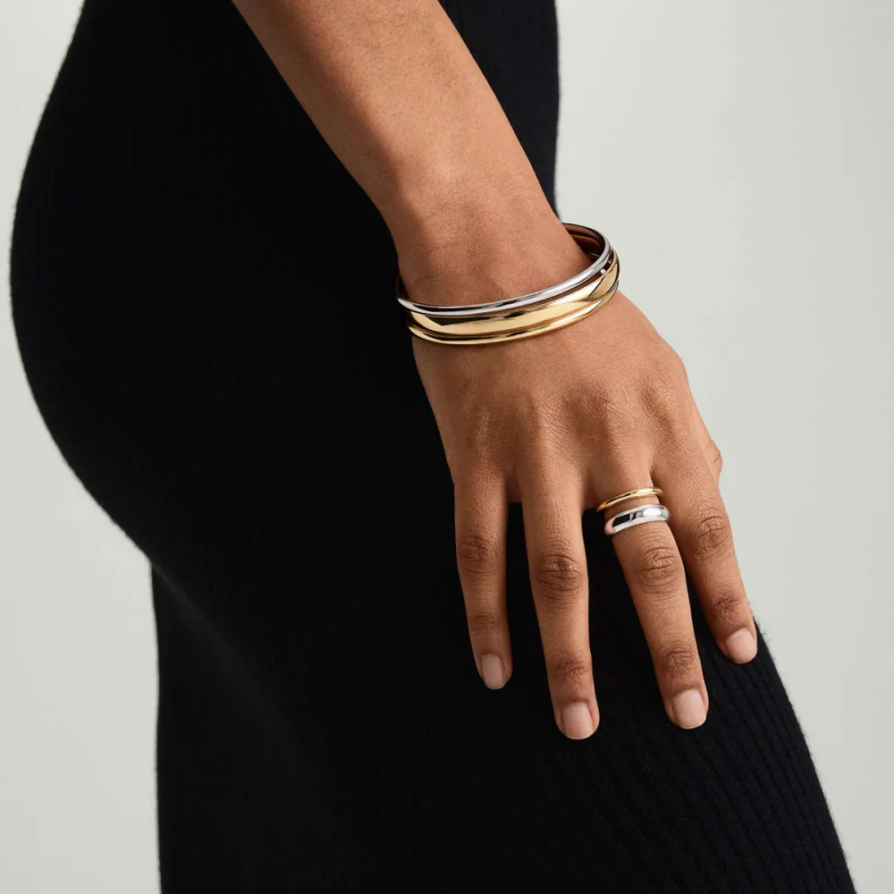 Stainless Steel Color Matching Dual Layer Open-end Ring