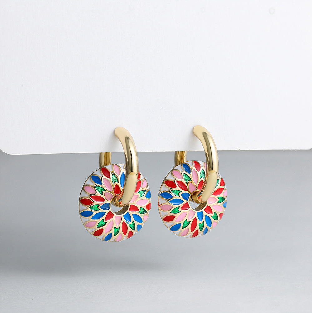 Titanium Steel Drip Pattern Circle Ear Clip