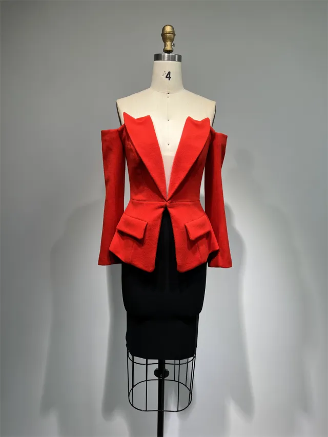 Loose Top Casual Tight Skirt Suit Black - Shop at LoveMi