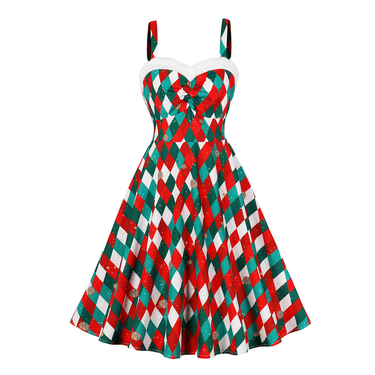 Title 7, Christmas Theme Summer Dress Sling Backless Wom...