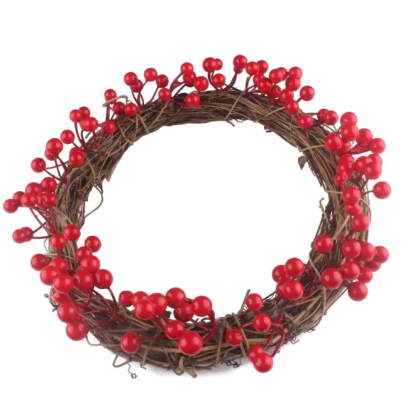 Title 8, Simulation berry red fruit wreath, a beautiful ...