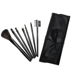 Multifunctional Portable 7 Ribbon Makeup Brushes Suit - Black - View 1