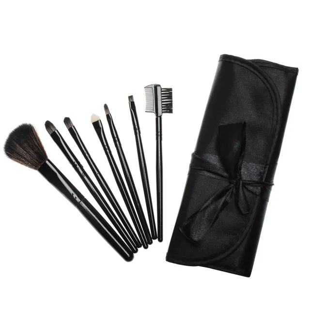 Multifunctional Portable 7 Ribbon Makeup Brushes Suit Black - Shop at LoveMi