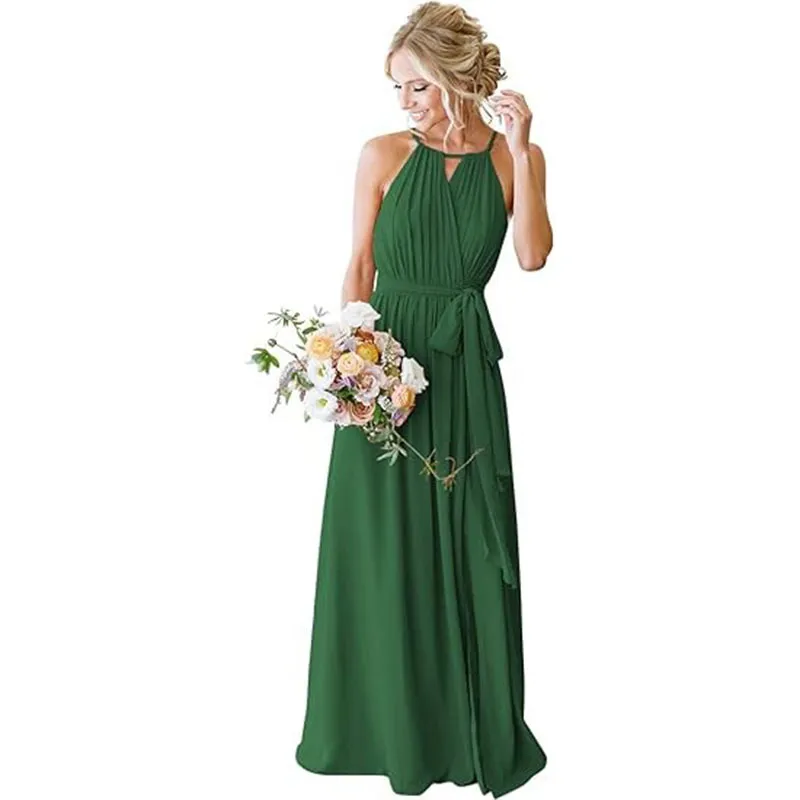 European And American Style Women Strap Chiffon Bridesmaid Dress Long - Picture Color 9-Ussize8