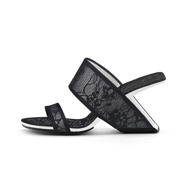 Women's Lace Embroidered Slippers Hollow out Wedge Red - Shop at LoveMi