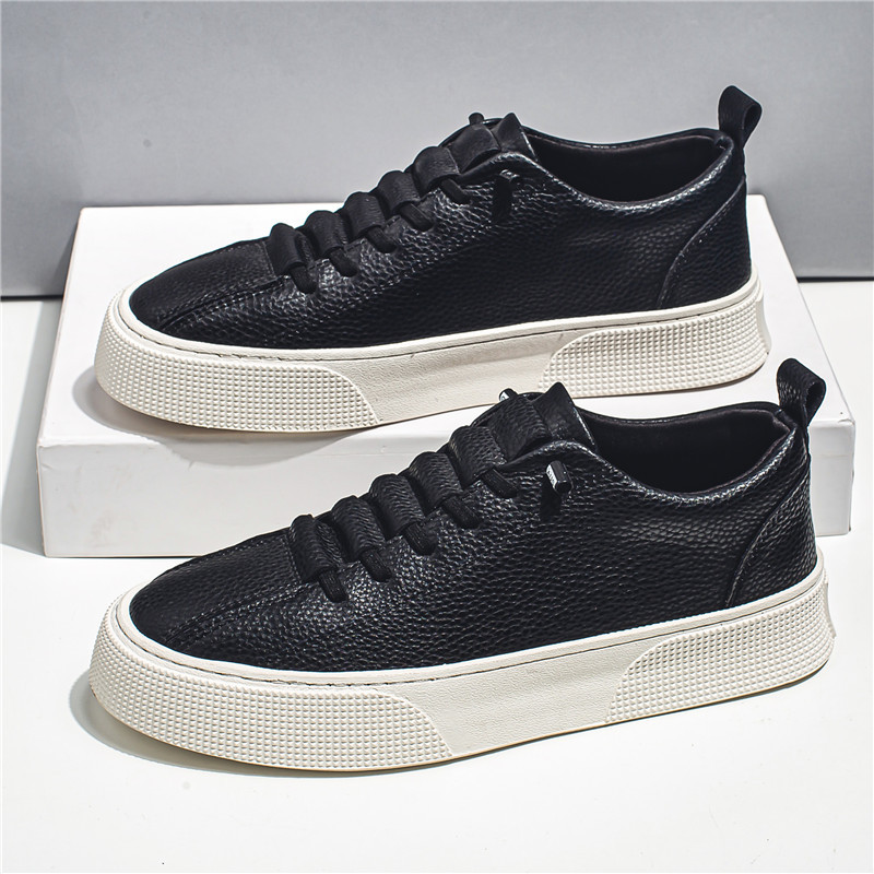Sports Casual Platform Lace-up Leather Shoes