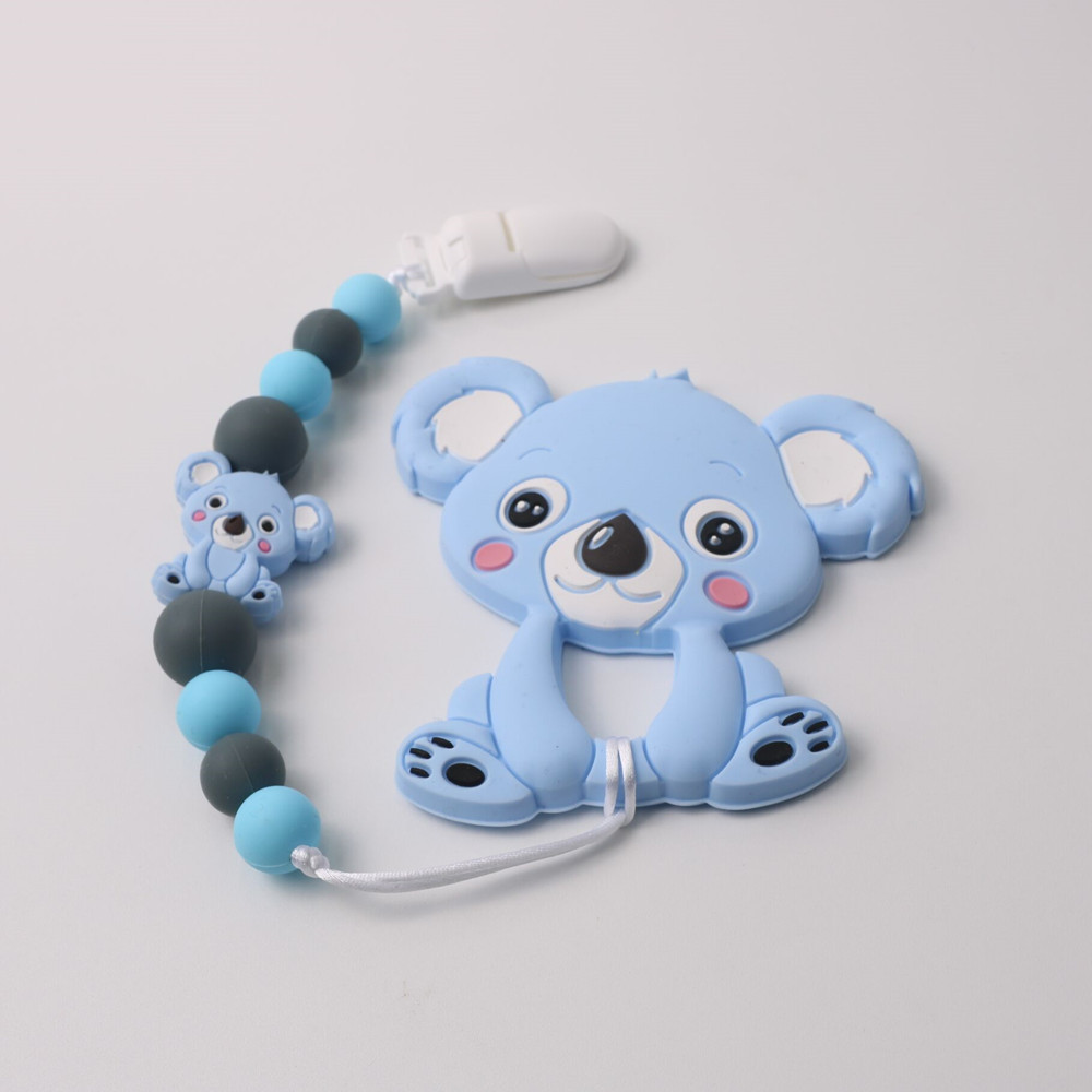 Title 13, Conjunto mordedor de silicone koala com corrent...