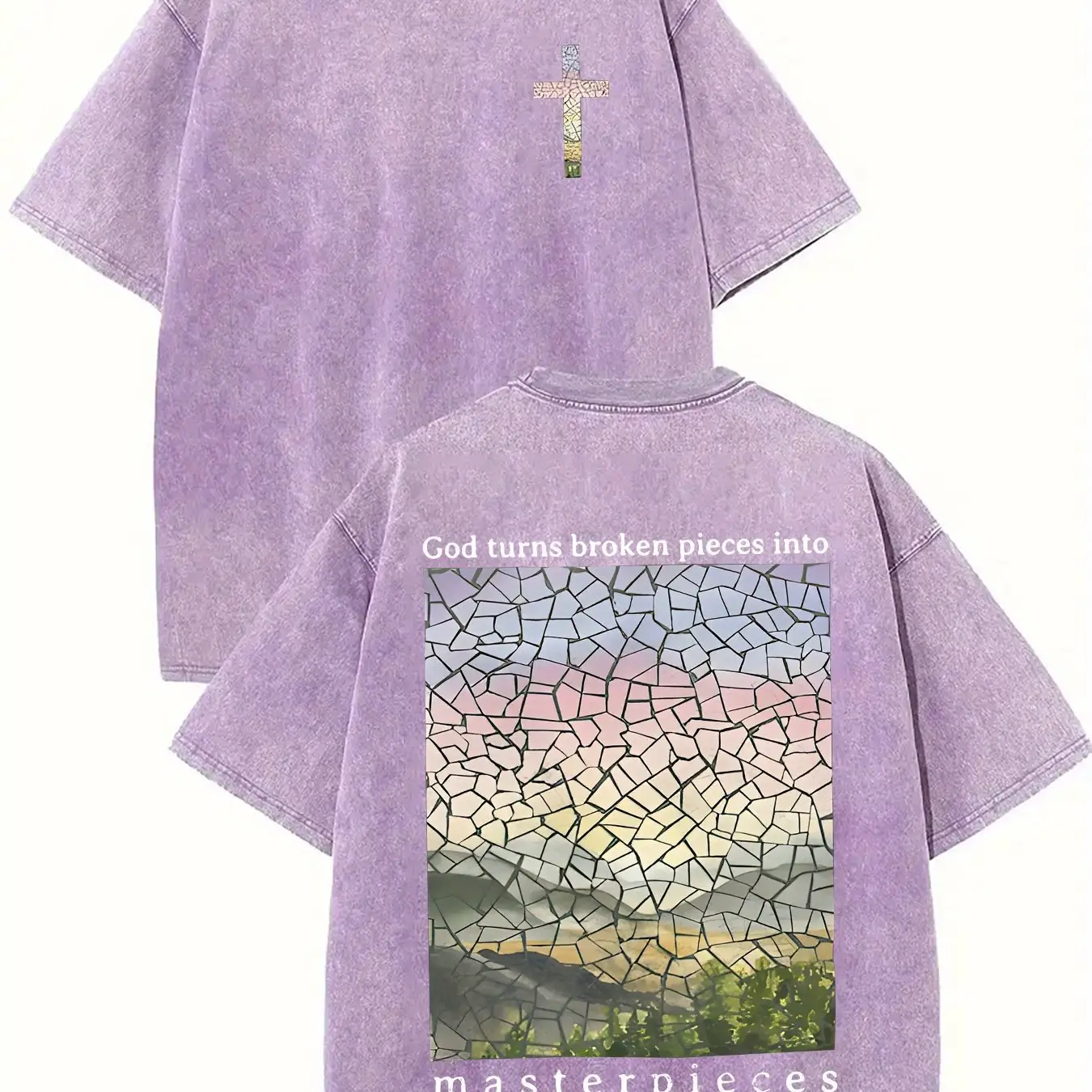 Distressed-print Street-style Trendy Short-sleeve Shirt