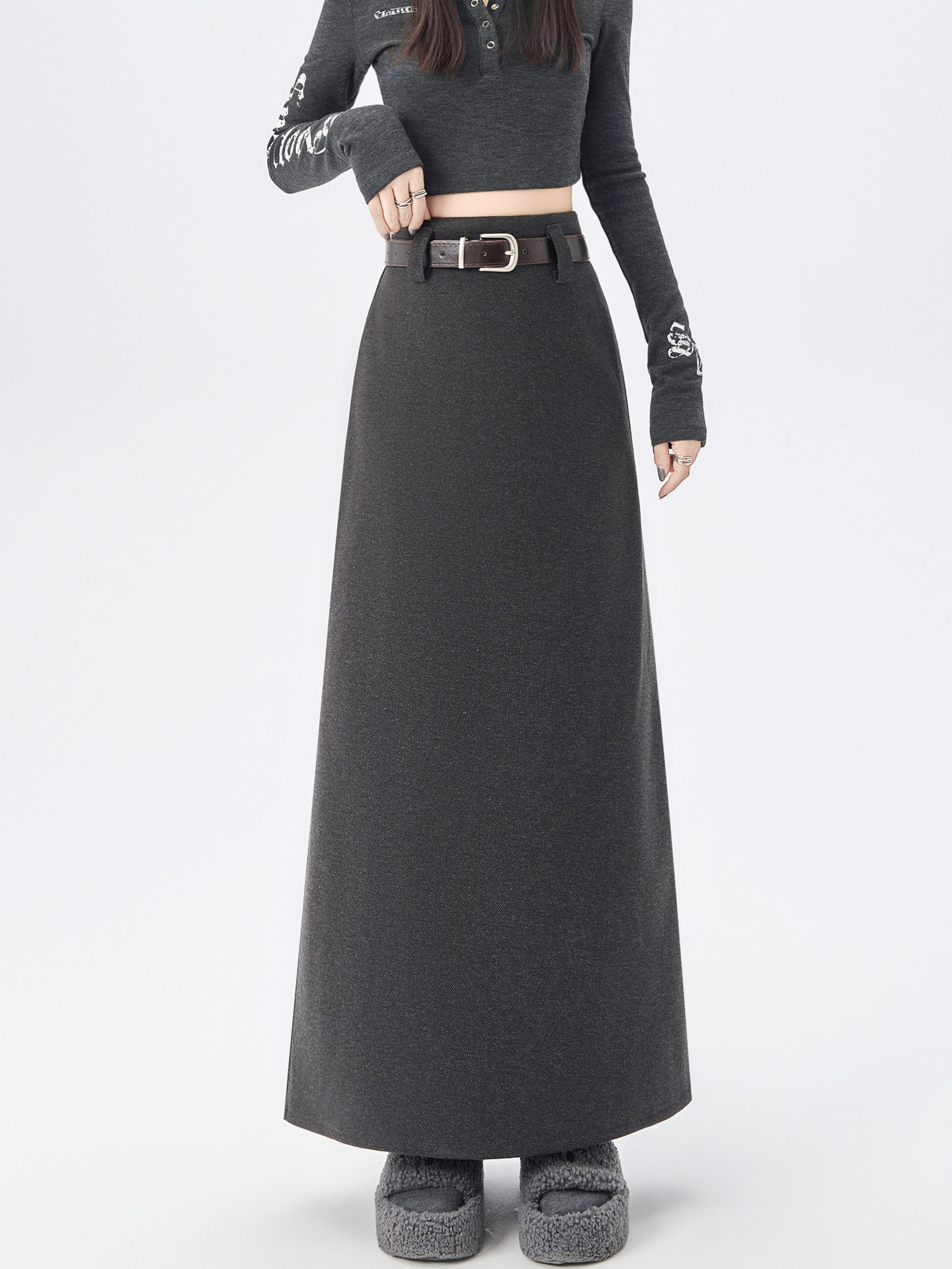 High-Waisted A-Line Wool Skirt, picture 6 of 7