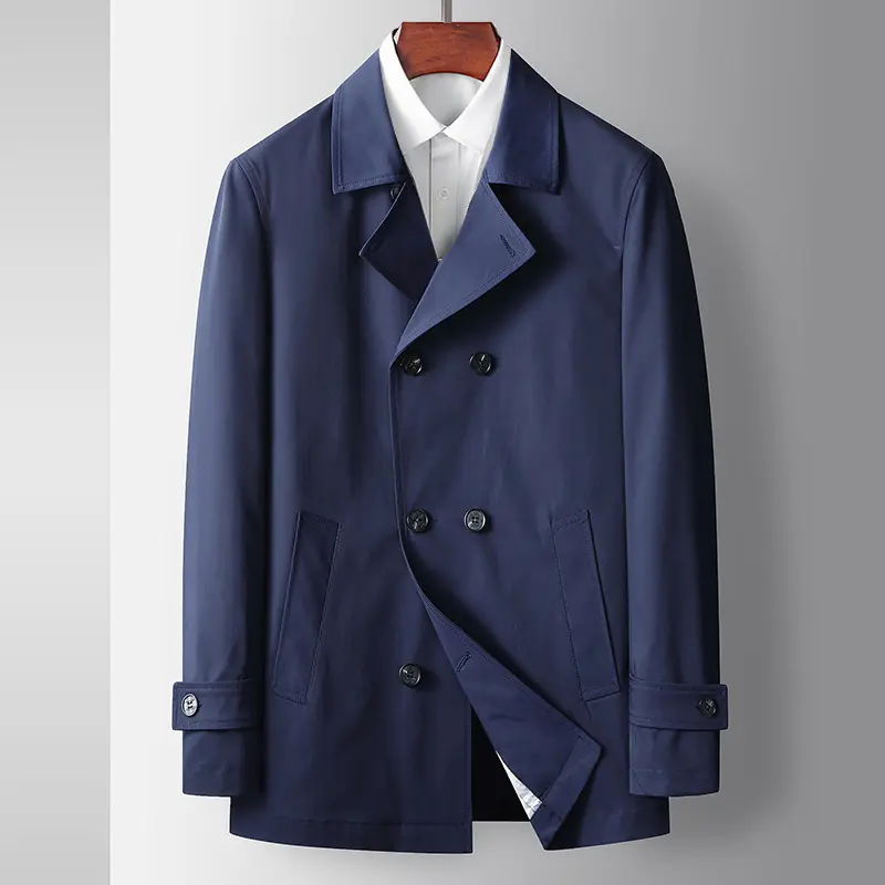 Men's Light Luxury Lapel Double-breasted Trench Coat