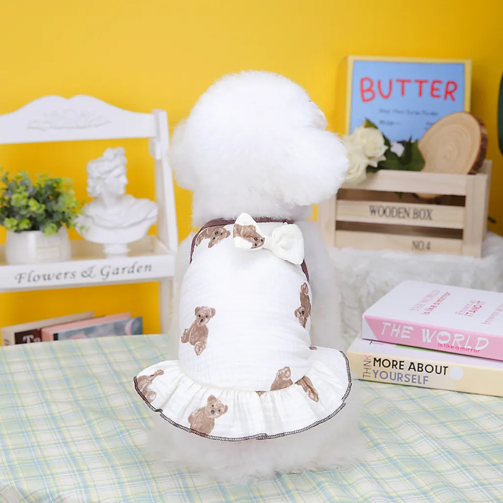 New Puppy Teddy Small Dog Skirt Pet Clothes - Bear