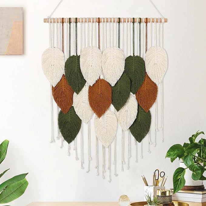 Handwoven Leaf Tassel Wall Hanging, picture 10 of 12