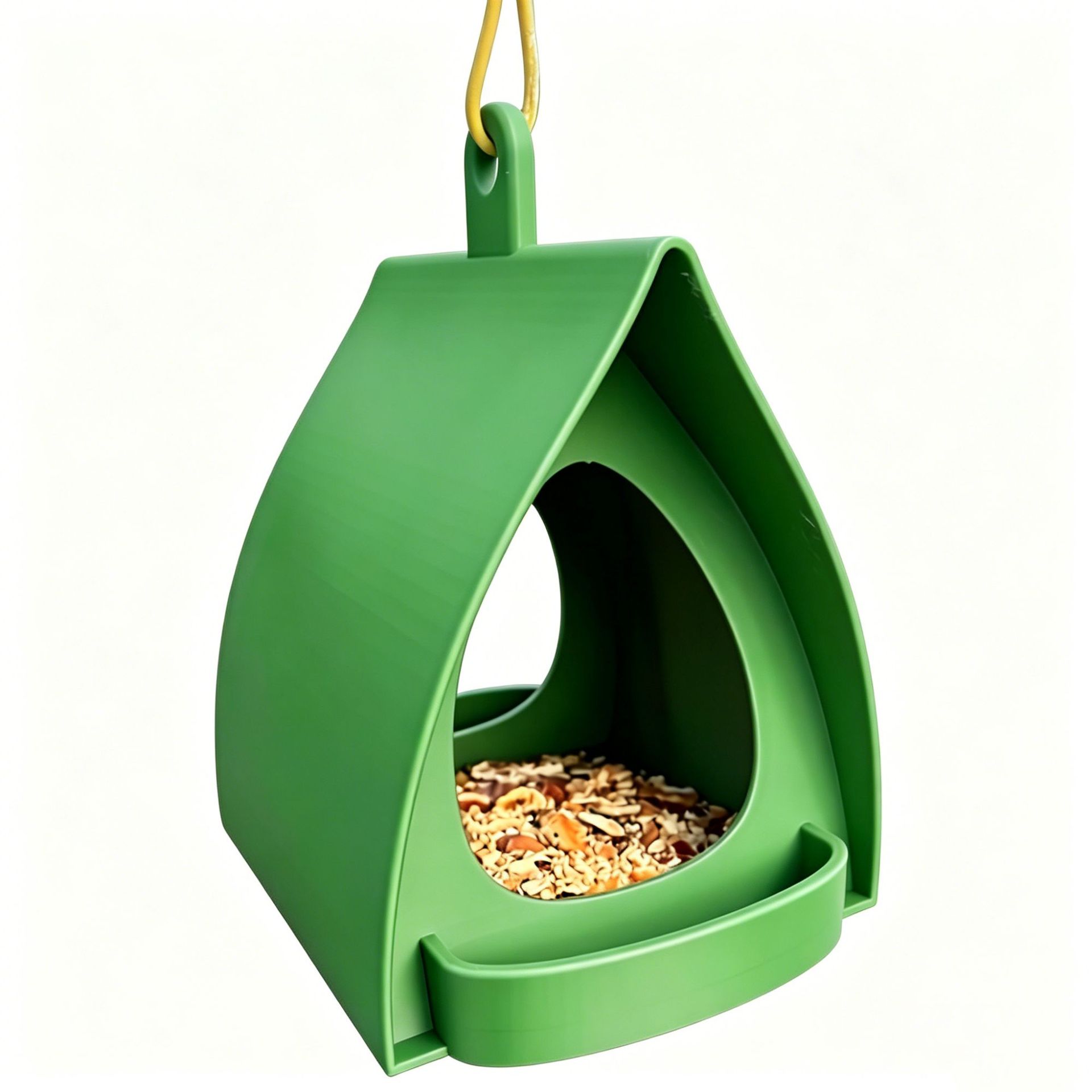 Cross-border New Arrival Plastic Hanging Bird Feeder Durable Outdoor Hanging Bird Feeder 1pc Green