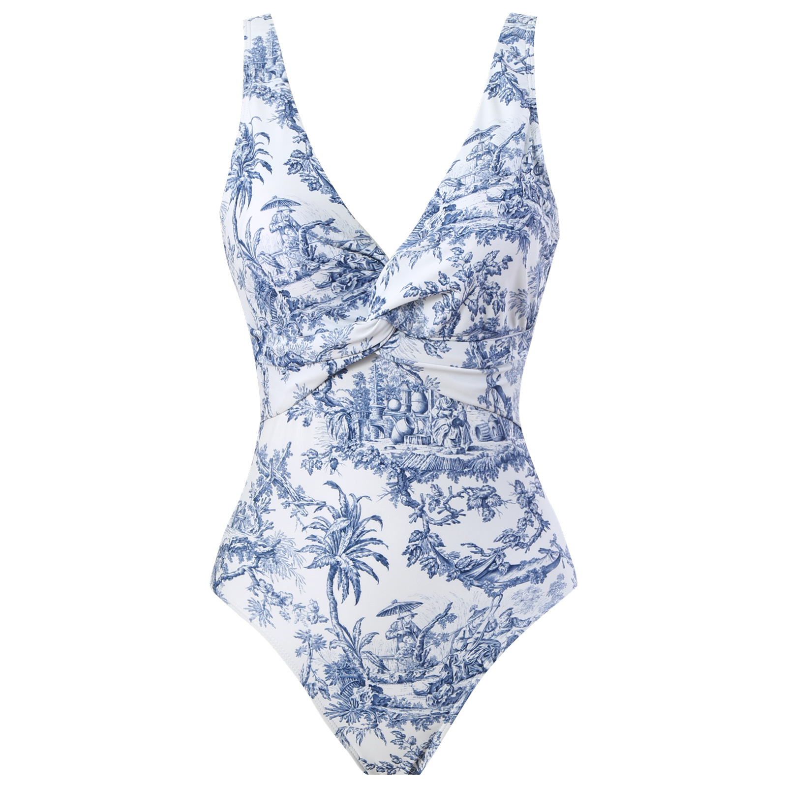Women's One-piece Swimsuit Conservatively Thin Vintage Print - Image 12