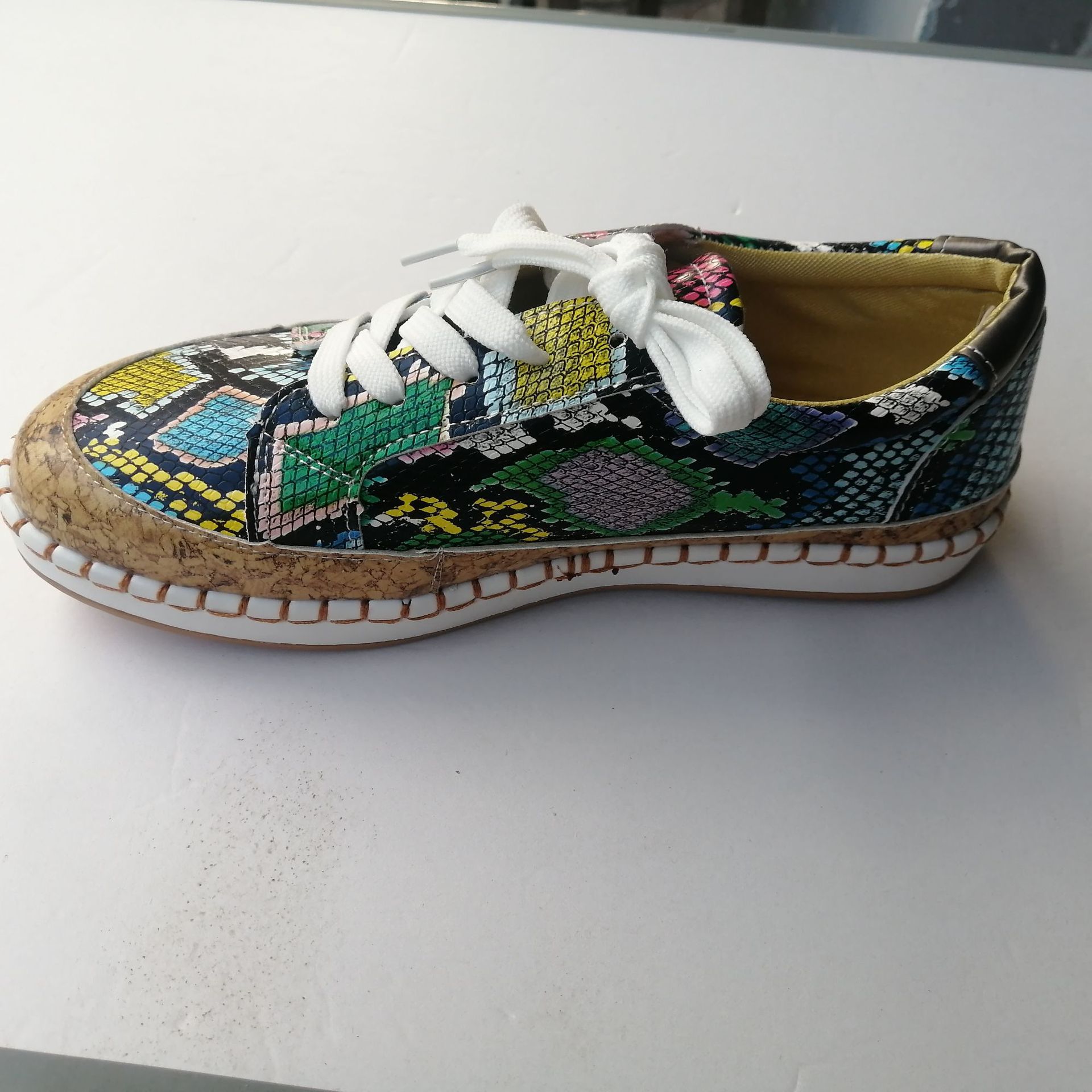 Plus-size Snake-print Chunky-soled Casual Shoes