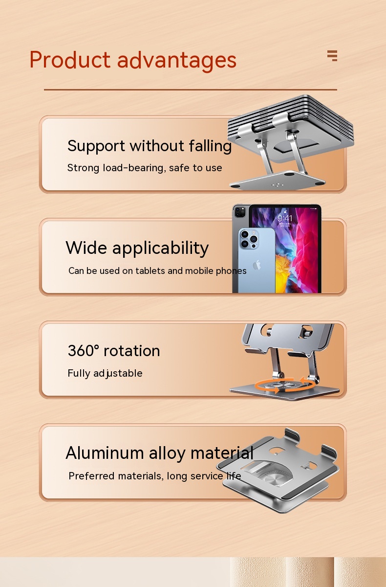 Desktop Adjustable Portable Wireless Charging Rotary Magnetic Adhesive Mobile Phone Tablet Computer Stand - Image 3