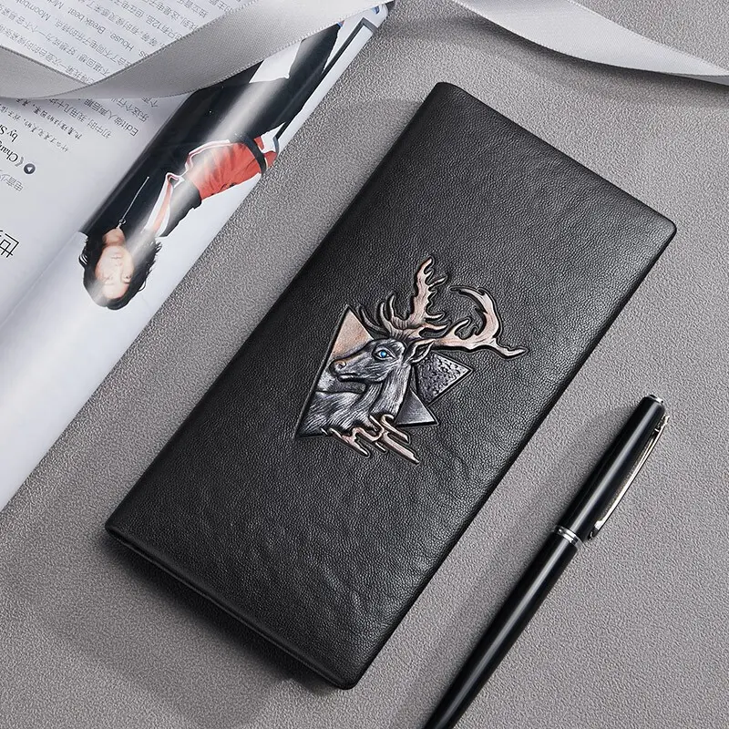 Men's Emperor Paul Long Leather Wallet Gift Box Packaging