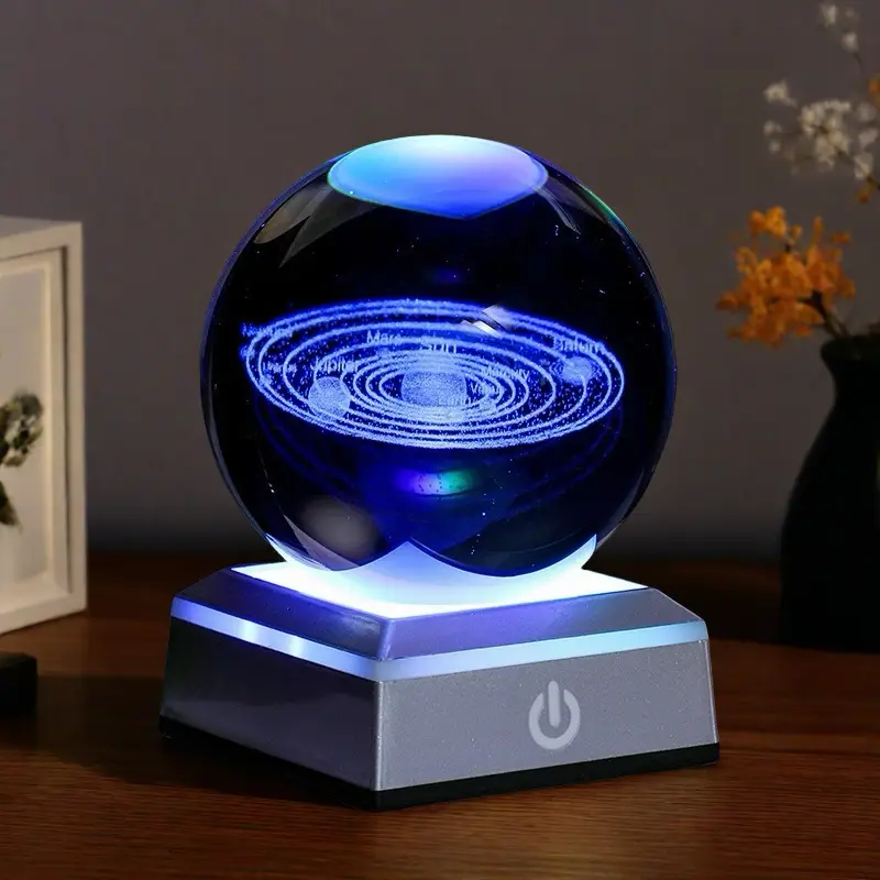 Luminous 3d Inner Carving Creative Desktop Crystal Ball Night Light