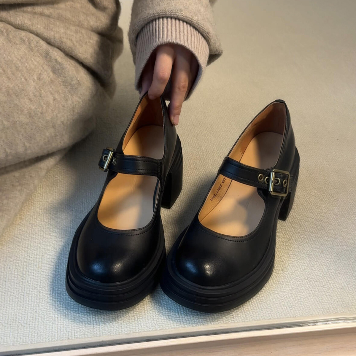 Round-Toe Mary Jane Heels