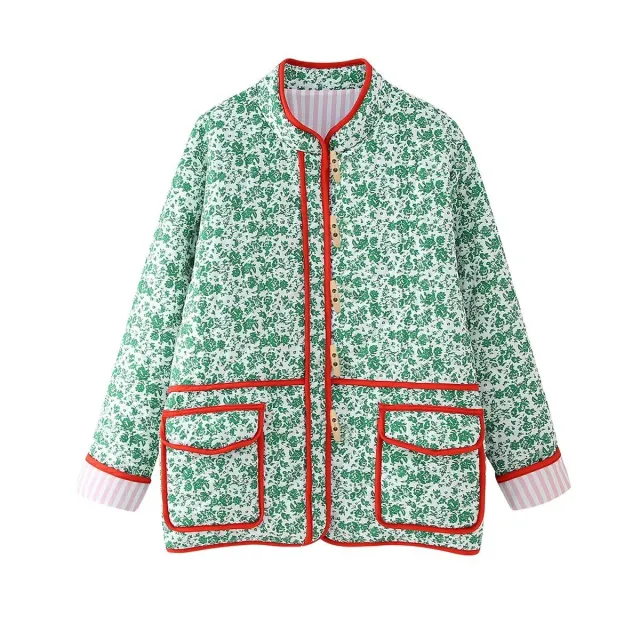 Women's Fashion Plus Size Floral Splicing Coat Color - Shop at LoveMi