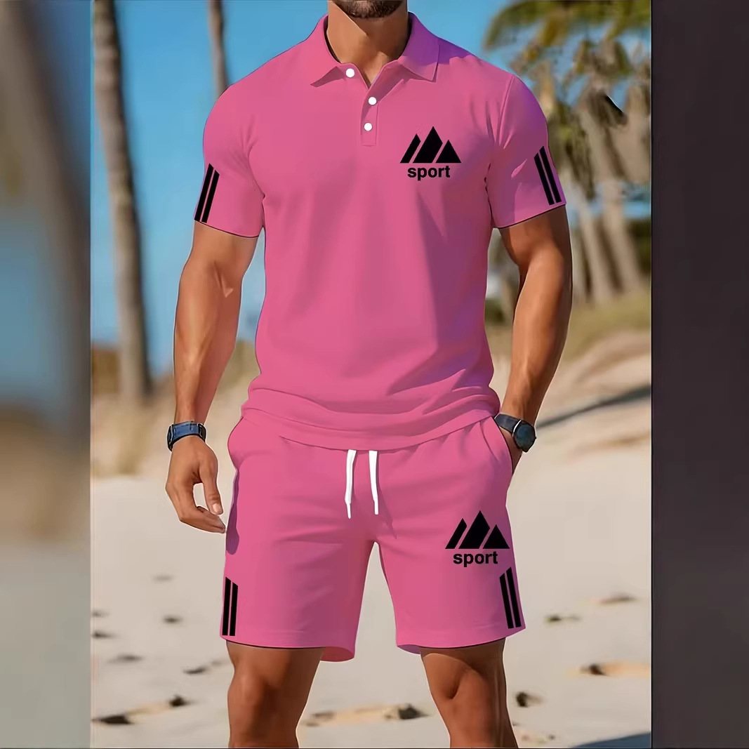 Mens Summer Golf Polo Casual Set