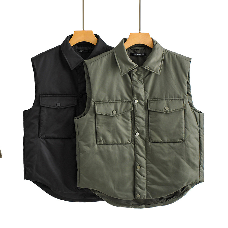 Title 4, Gilet cargo in cotone autunno e inverno con dop...