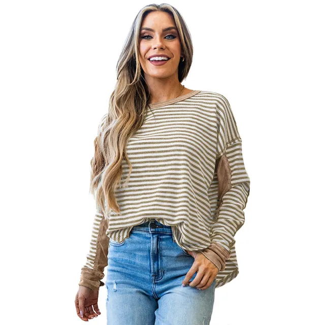 Women's Leisure Pullover All matching Striped Top Lc25133125 P101619 - Shop at LoveMi