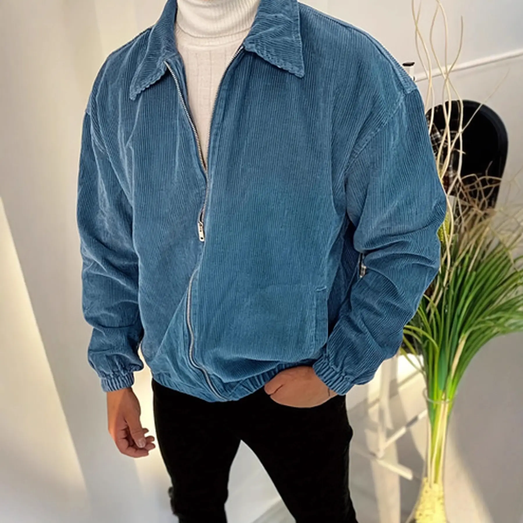 Corduroy Jacket Loose-fit With A Lapel