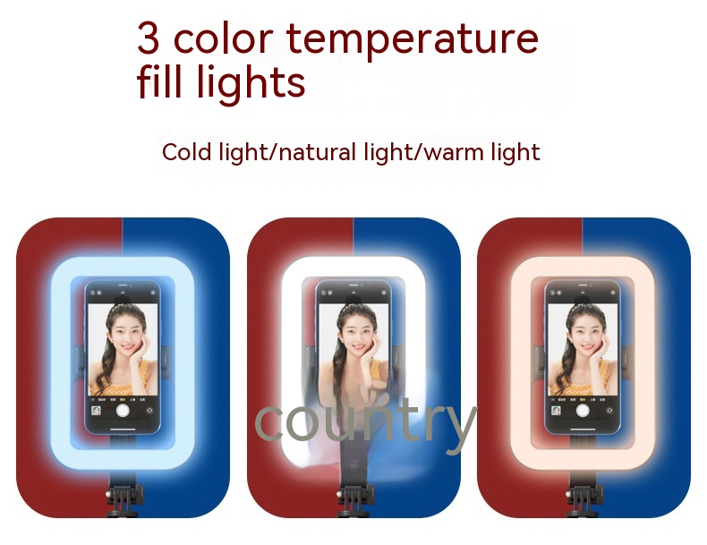 8-inch Beauty Fill Light Selfie Stick Bluetooth Remote Control Integrated Outdoor Floor Live Tripod - Image 3