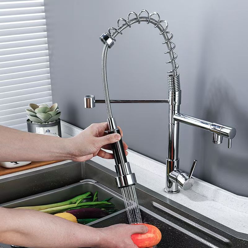 Rotatable Dual-Outlet Swivel Splash-Proof Faucet
