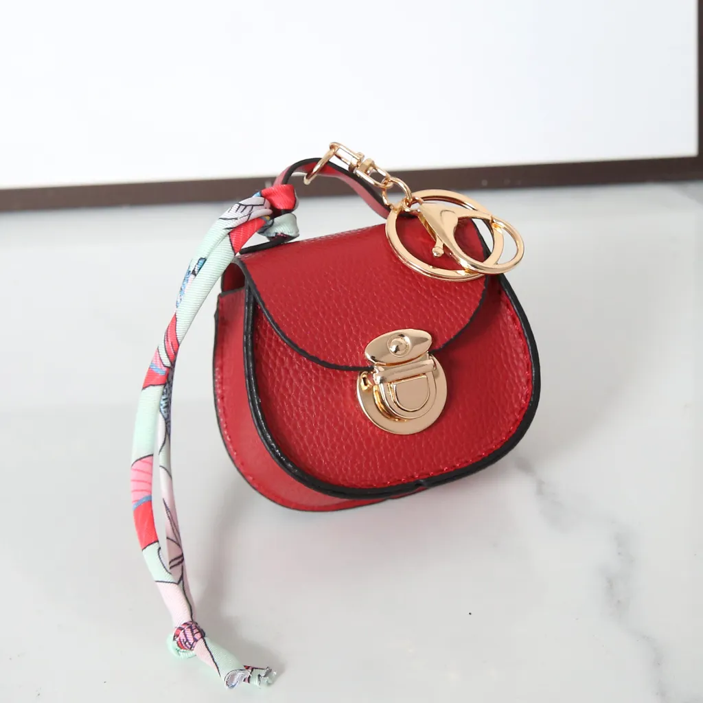 Small Bag Coin Purse Pendant Multifunctional Bag Keychain - Red