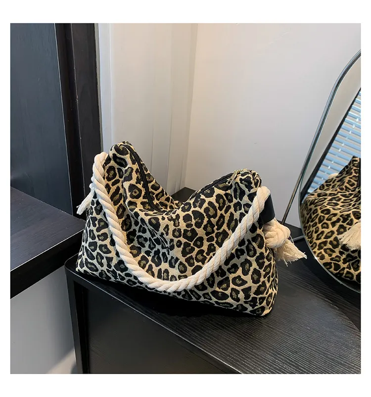 Printed Shoulder Bag Fashion Leopard Print Large Capacity Crossbody Women's Bag - Brown