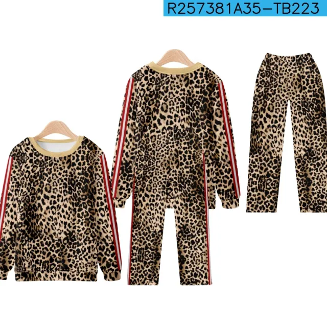 Creative Leopard Print Sweater Casual Pants Suit 2Tb223 - Shop at LoveMi