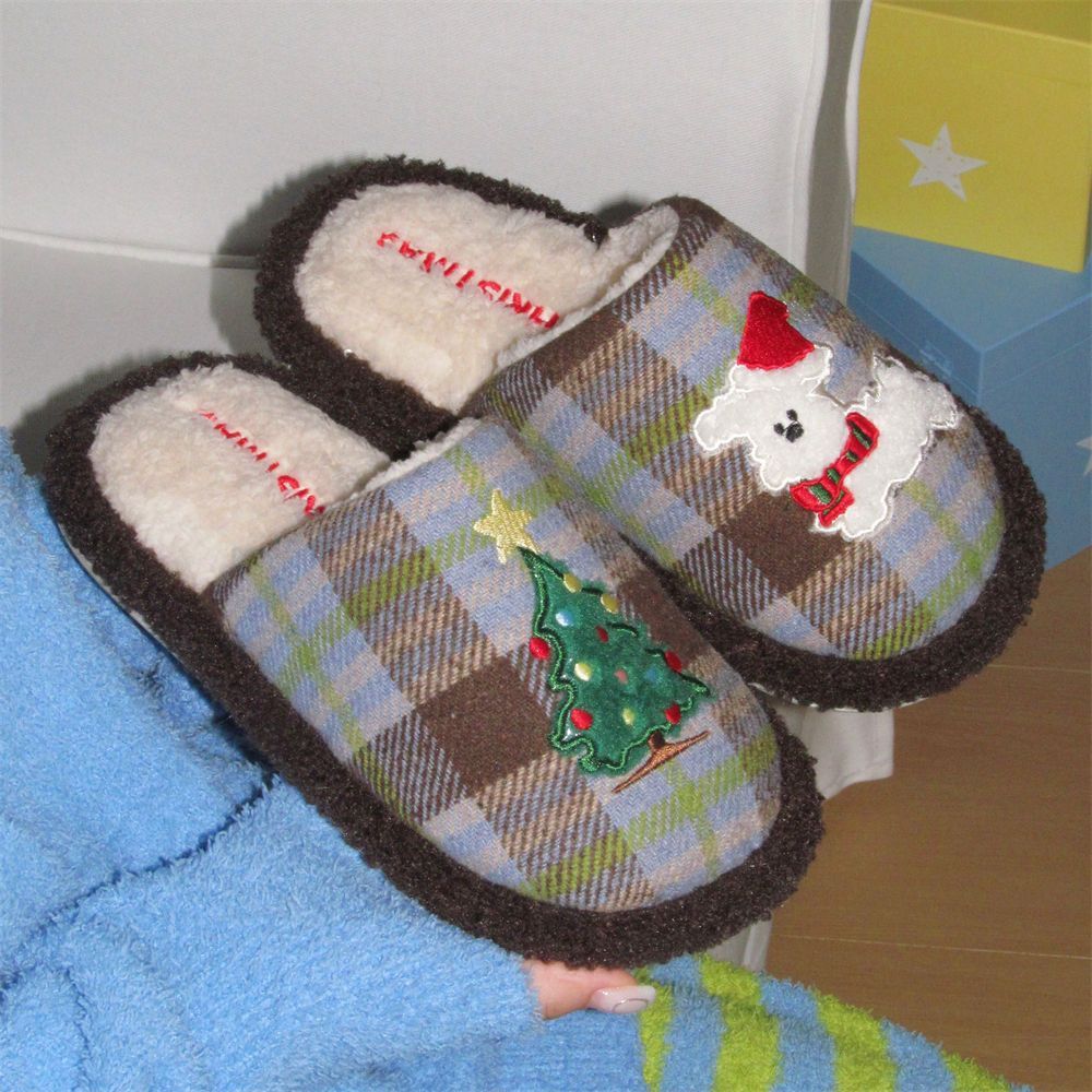 Cute Home Non-Slip Plush Cotton Slippers