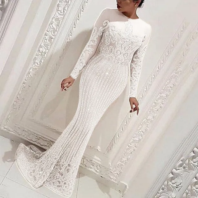 Sexy Gold Long Sleeve Dress Women White - Shop at LoveMi