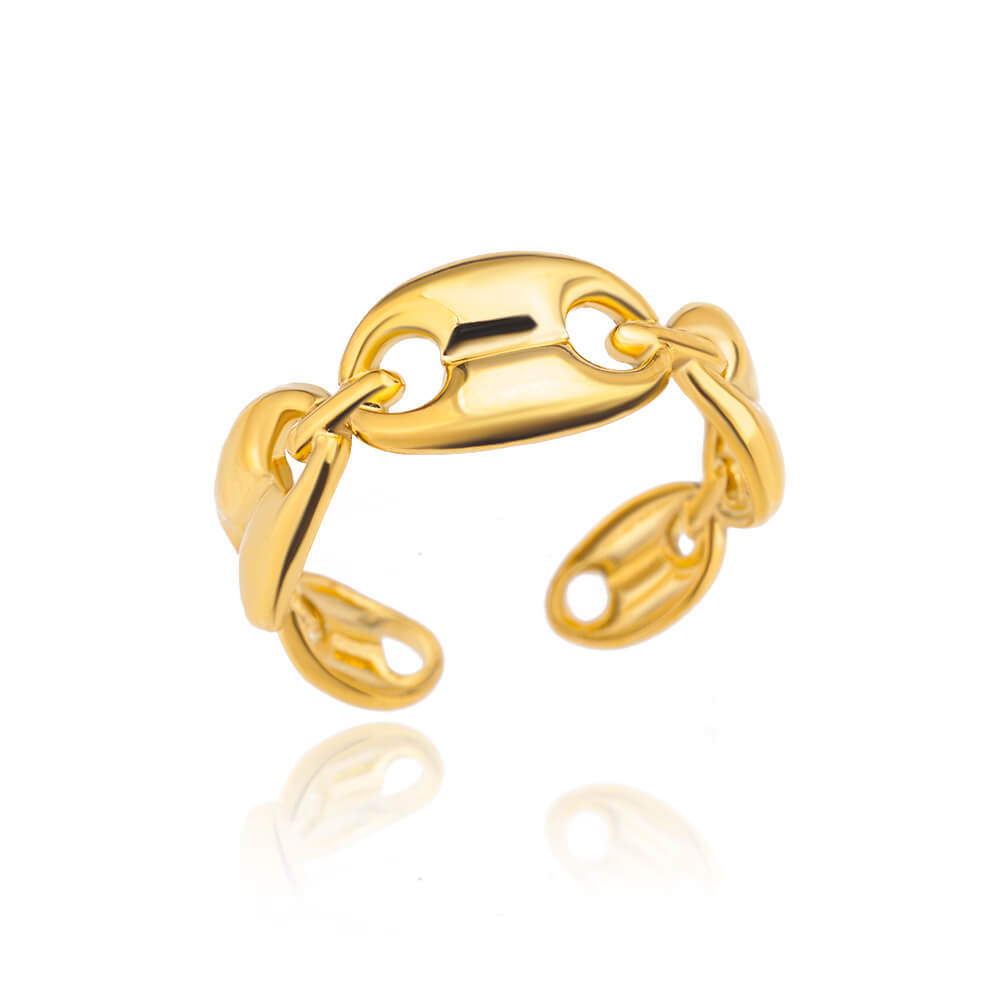 Simple Stainless Steel Ring Geometric Open Adjustable