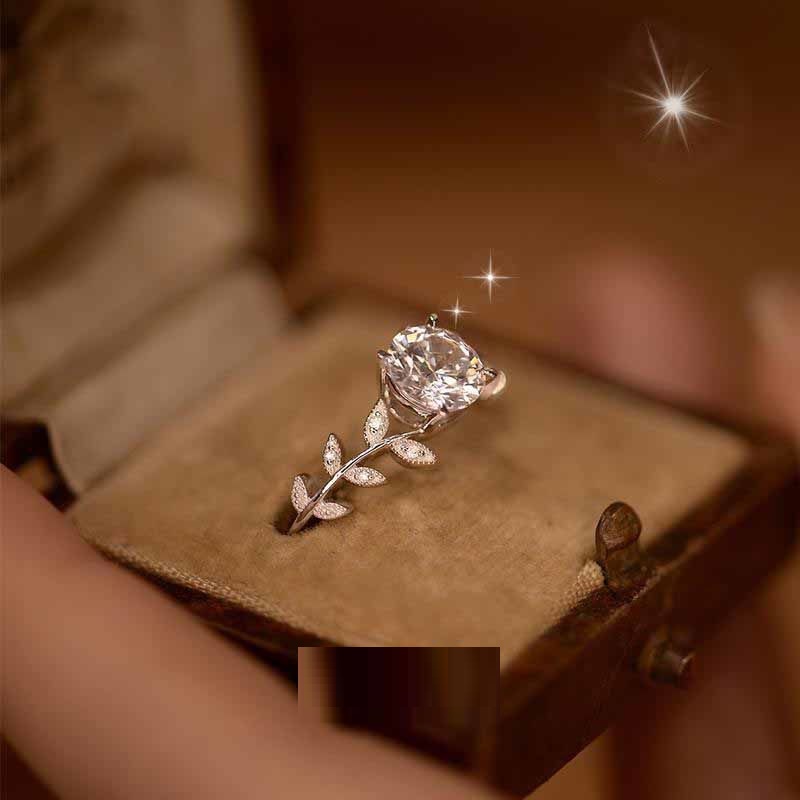 Moissanite Laurel Goddess Temperament High-grade Niche Ring