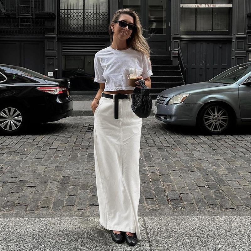 Summer Womens Fashionable Casual Slit Skirt