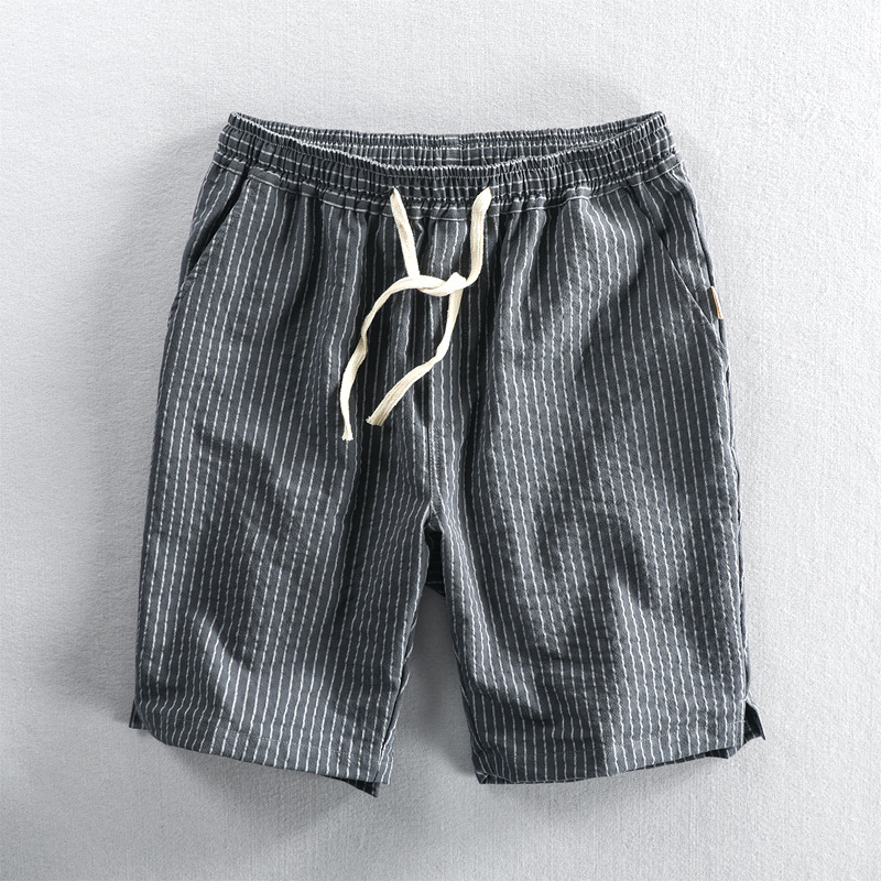 Men's Striped Shorts Casual Loose Thin Tether