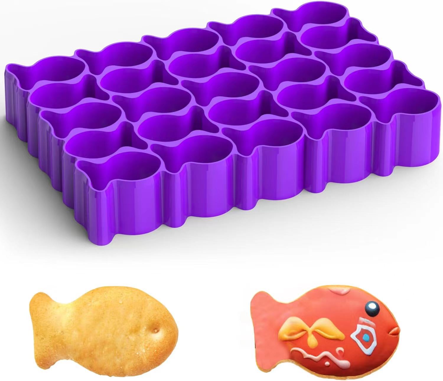 Title 3, 25-grid Fish Biscuit Cutting Mold