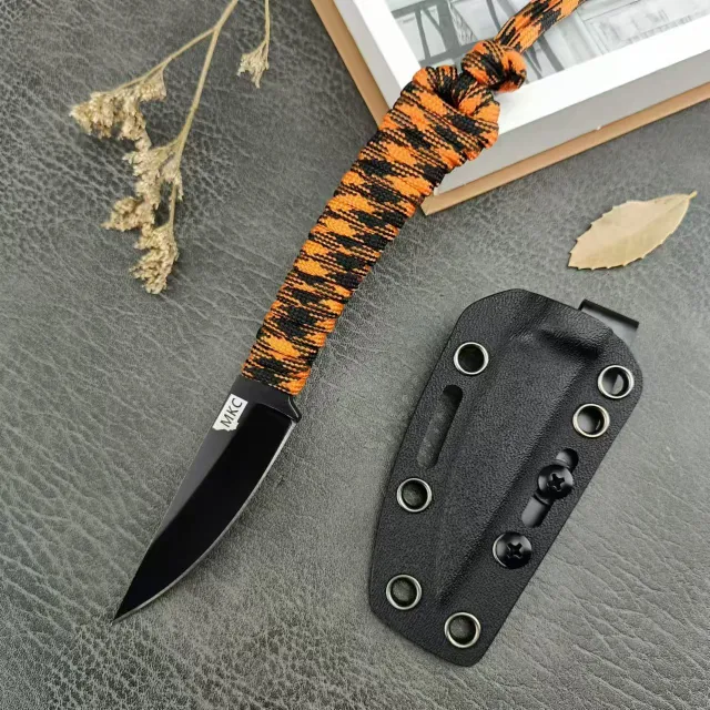 Outdoor Survival Self defense High Hardness Cutting Rope Knife Mkc Orange Red - Shop at LoveMi