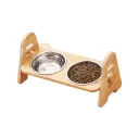 Bamboo Frame Alloy Double Bowl