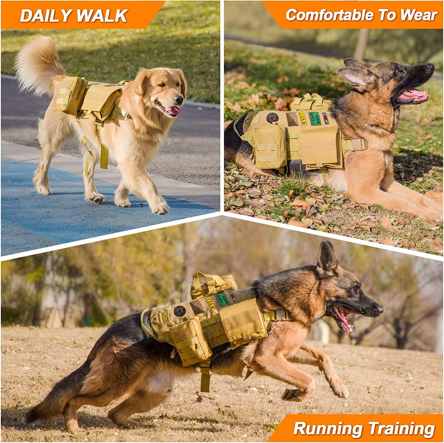 Large Dog Tactical K9 Dog Vest 12 Large Dog Tactical K9 Dog Vest