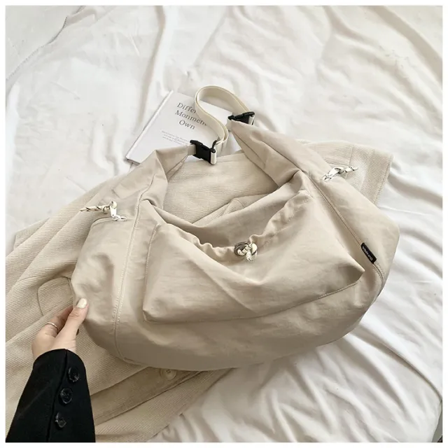 Solid Color Fashion Large Capacity Versatile Shoulder Crossbody Bag Gray - Shop at LoveMi