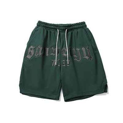 Summer New Men's Letter Embroidered Sports Pants Trendy Casual Loose Straight Shorts