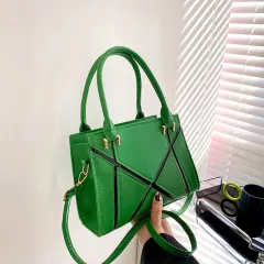 Large Capacity Casual Shoulder Portable Trendy Women Classy Tote Bag - Green - View 1